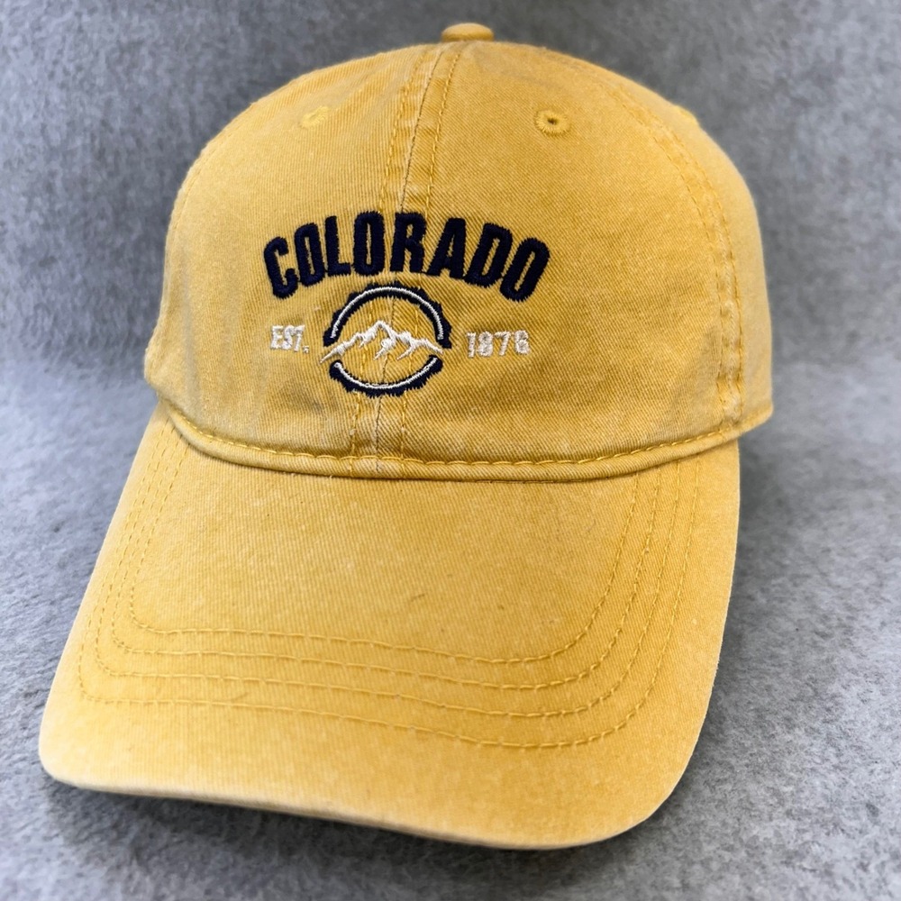 Colorado Mountains Mens Yellow Prairie Mountain Hat Embroidered Dad Cap OSFM